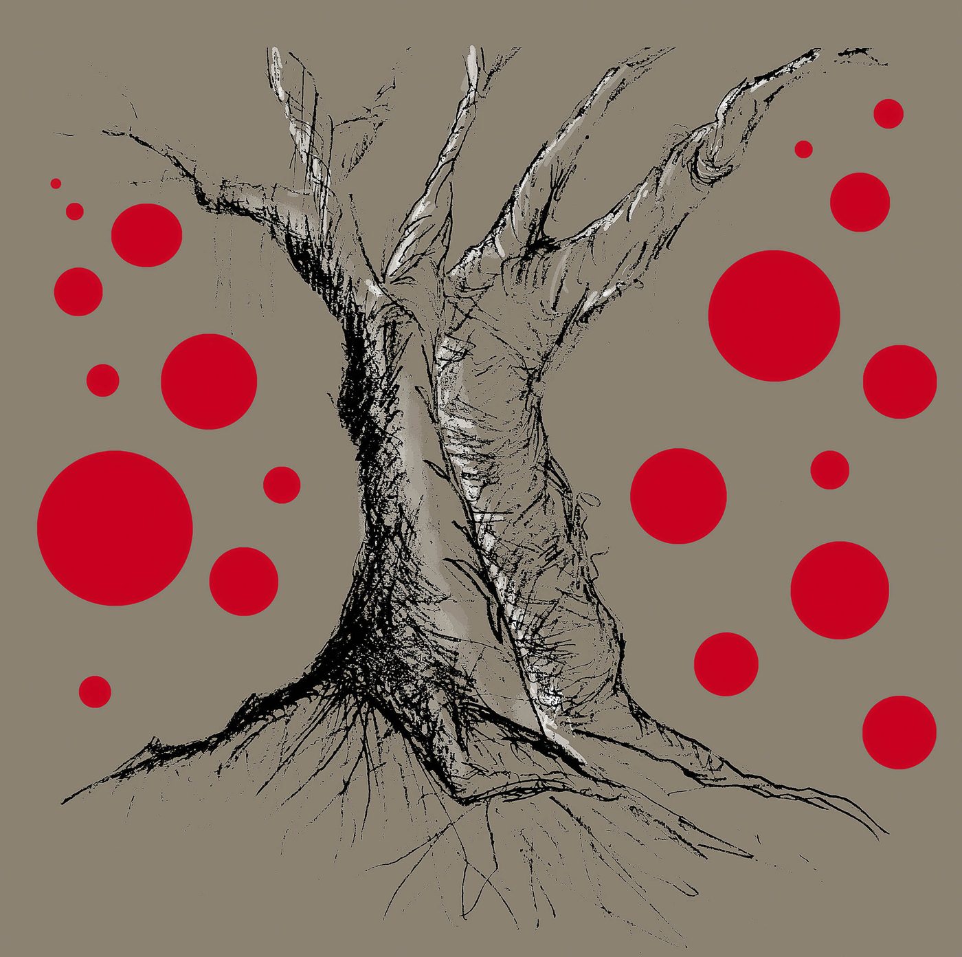 Baum mit roten Punkten