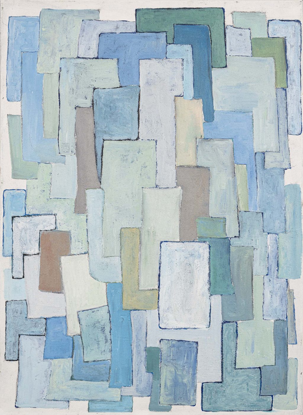 Vorstudie blaue Farbfelder
